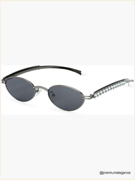 Vintage Oval Heart Rhinestone Sunglasses w UV Protection main image 6